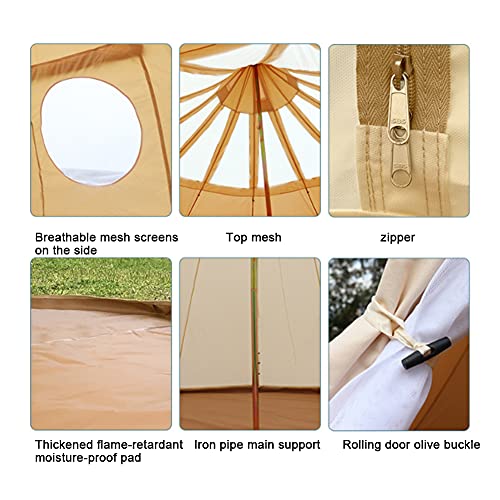 Carpa de Lona Bell Tent 5M Beige para Camping miniatura 6