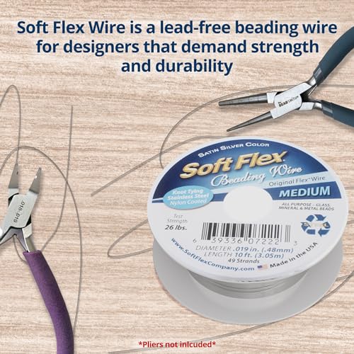 Soft Flex 49 Strand Beading Wire - Medium 0.19 Diameter - 10 Feet Nylon Design Wire - Thumbnail 3