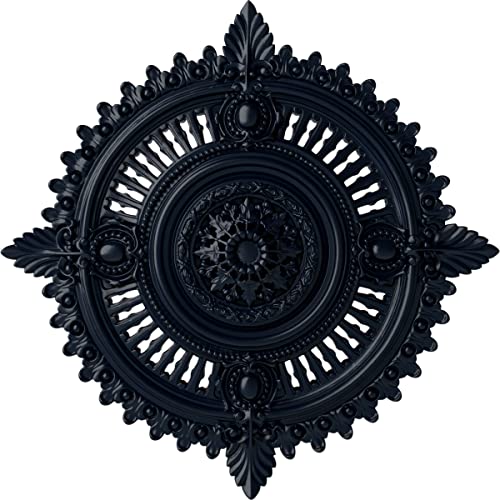 Image of Ekena Millwork CM29HYMDF 29-1 /8 inch x 1-1 /4 inch x 4 inch Haylynn Ceiling Medallion, Midnight Dream