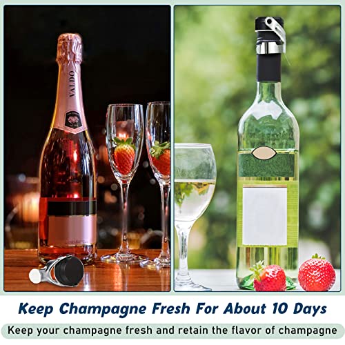 image for CHENGU Stainless Steel Champagne Stoppers 2.71 x 1.93 Inch Wine Bottle