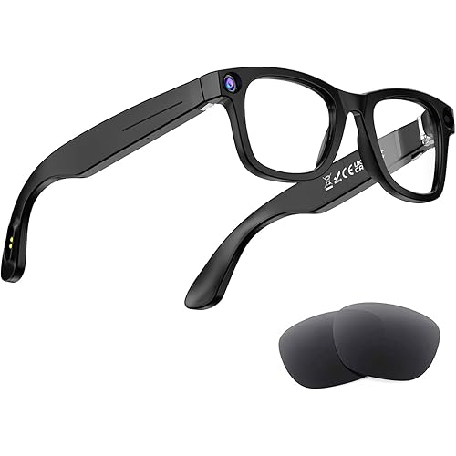 AI Smart Glasses with Camera, 8MP HD Camera Glasses, 1080P Video Recording Sunglasses, Real Time Translation, Voice Assistant, Open-Ear Audio for Travel, Meetings & Vlogging