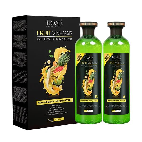 PRu. ADS Fruit Vinegar Hair Gel Color/Black color. (2 * 500 ml)