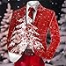 Christmas Suit for Men Ugly Jacket Funny Xmas Printed Blazer Slim Fit Fashion Casual Suit Jacket Holiday Party Prom