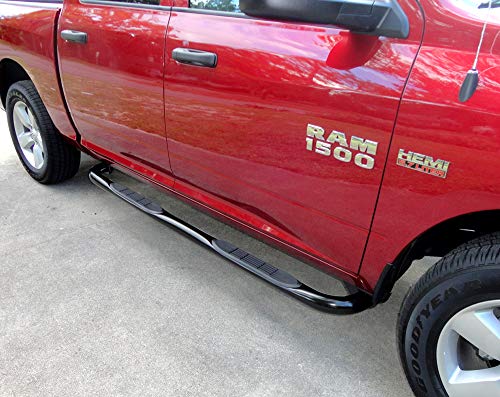Maxmate Compatible With 2009-2018 Dodge Ram 1500 Crew Cab; 2019-2020 1500 Classic; 2010-2020 Ram 2500/3500 Crew Cab Black 3" Side Step Rails Nerf Bars Running Boards 2Pc | Wbd39108 #TOP1