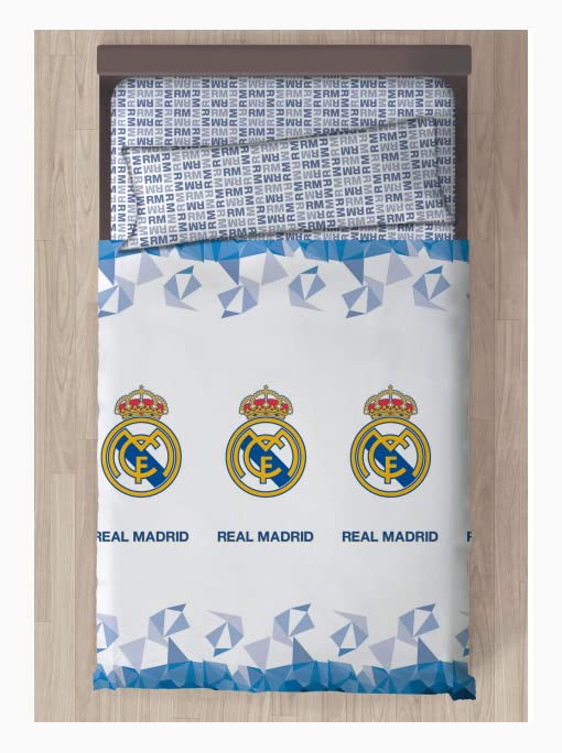 Asditex Juego de sábanas licencia Real Madrid 8 Cama 90 cm. (90X200+27cm) (45x110cm) (160x270)
