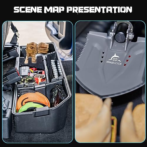 Image of WHALEMOTOR Underseat Storage Compatible with Ford F150(2015-2026)&Super Duty(2017-2026) SuperCrew /Crew Cab, Upgraded Rear Under Seat Organizer Cargo Box for F-150 F250 F350 F450 F550