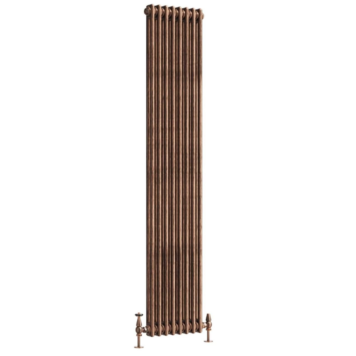 Go Bathrooms Traditional Double Column Radiator 1800mm x 380mm Antique Copper Finish 2 Column Panels Designer Cast Iron Style Radiator Central Heating | Clover