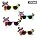 Produktbild Party Sonnenbrille (4 Stk) - Hawaii Sonnenbrillen Tropical Party Brille fur Herren, Damen - Lustiges Party Zubehor - Palme, Flamingo, Cocktail Beach Partybrille  Grun, Gelb, Apfelsine, Pink