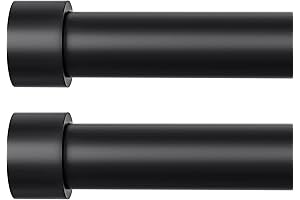 tdzwin 2 Pack Curtain Rod for Windows 72 to 144 Inch, Black