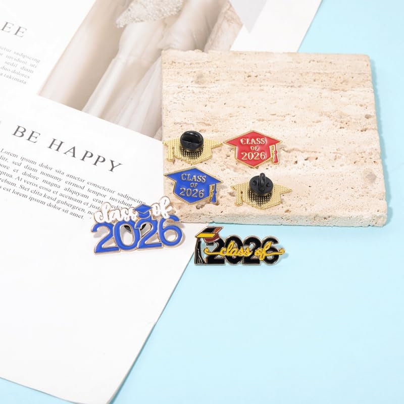 Image of Graduation Enamel Lapel Pins Class of 2026 Graduation Caps Brooches Gifts Souvenir Emblem Badges Diploma Brooche for High College Teacher School Vacation Accessories