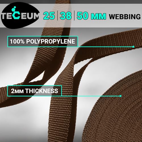 Image of TECEUM 3 /4 inch & 5 /8 inch & 1 inch & 1.5 inch & 2 inch Webbing - 10 25 50 Yards - 40+ Colors - Heavy Duty 1 Inch 1.5 Inch 2 Inch Backpack Straps - Webbing for Outdoors Indoors Crafting DIY