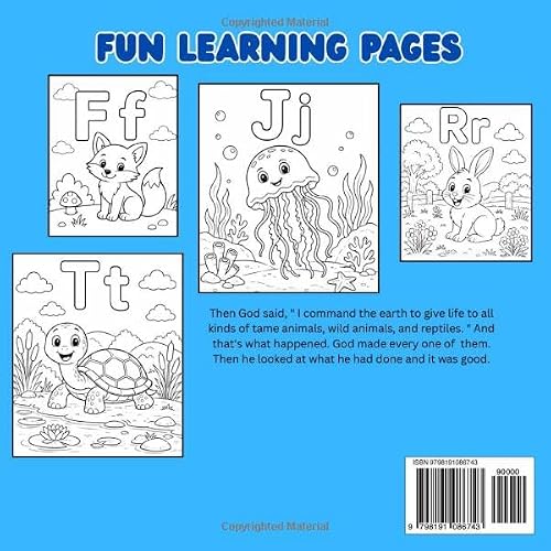 ABC Animals Coloring Book: ABC Animal Coloring Book for Kids Ages 3–8 | Large, Simple Coloring Pages to Learn Letters and Animal Names – vue 2