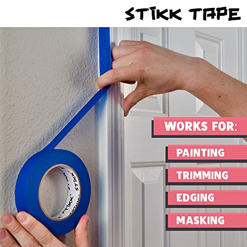 Stikk Painters Tape - 3Pk Pink Painter Tape - 1 Inch X 60 Yards - Paint Tape For Painting, Edges, Trim, Walls, Ceilings, Finishing - Masking Tape For Diy Paint Projects - Residue-Free Painting Tape #TOP3