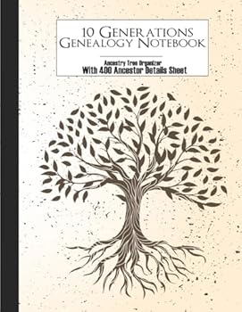 10 Generations Genealogy Notebook With 400 Ancestor Details Sheet: Ancestry Tree Organizer,Genealogy Workbooks With Charts,Genealogy Organizer Charts ... Chart,Genealogy Gift For Family History
