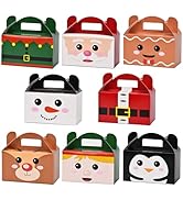 MOORAY Christmas Treat Boxes, 24 Pieces Santa Elf Snowman Elk 3D Christmas Present Goody Candy Co...