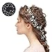 Produktbild Braut Haardraht Kopfschmuck Haarschmuck Hochzeit Haarband und Stirnband mit Kristall Perle(100cm), Fashion Haarranke Schön Style Glänzende für Frauen und Mädchen (Silber) MEHRWEG