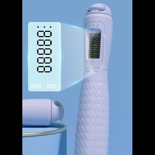 Miniatura 5 de Cuerda de saltar inalámbrica con contador, cuerda de saltar sin cuerda 2 en 1 con gran cuerda de saltar inalámbrica con peso para mujeres con