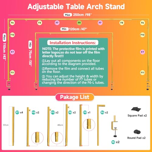 Support de tringle de table pour suspendre décoration de fleurs sans percer - 3
