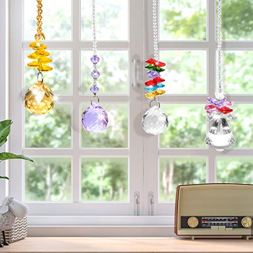 Rocinha Suncatcher, Crystal Suncatcher Chandelier Suncatchers Prisms Hanging Ornament Rainbow Maker for Gift, Garden Decoration, Window, Home, Office, Plants, Cars, Wedding, Feng Shui