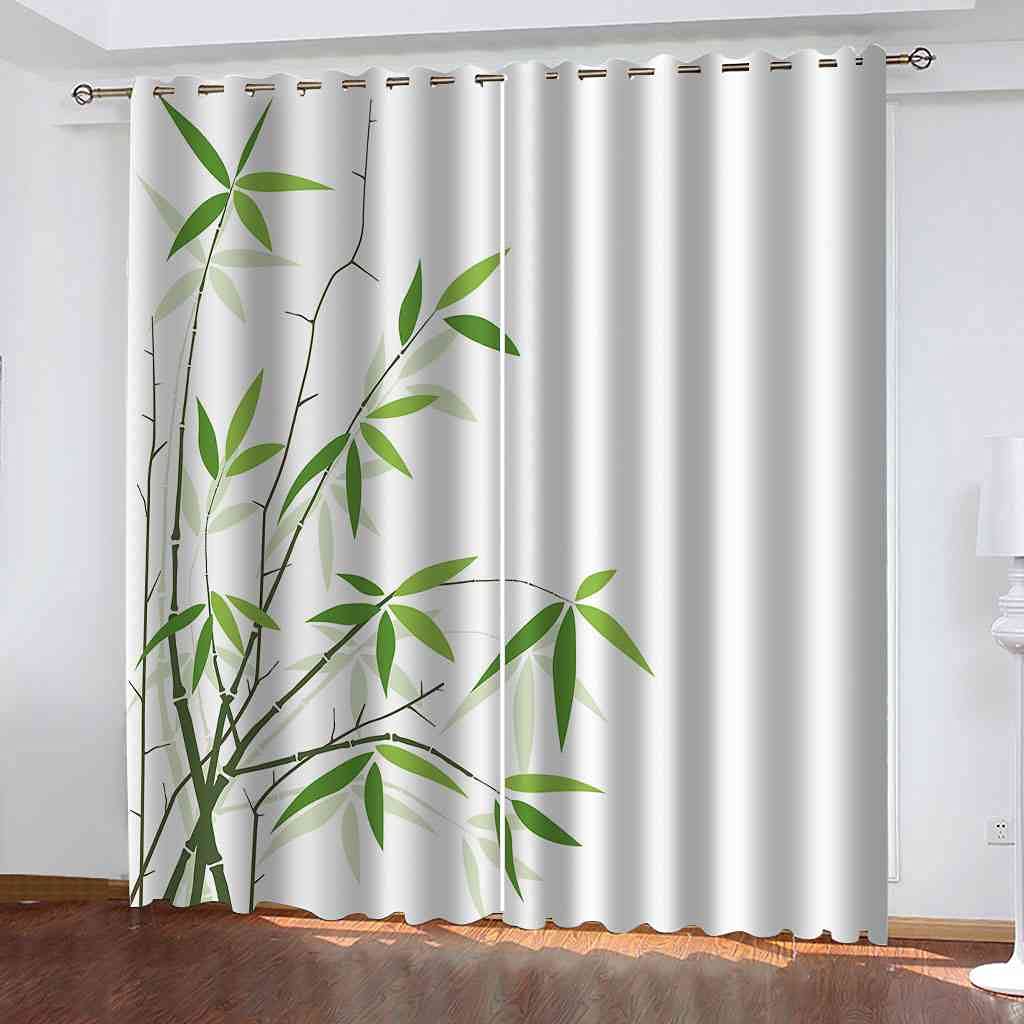 Rideau occultant à oeillets vert bambou 200x160 cm pour salon