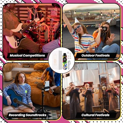 Image of HASTHIP Kazoo Musical Instruments for Kids and Adults Graffiti Style Kazoo Musical Instrument, Fashion Tunable Kazoos Instrument with 5Pcs Membrane, Lanyard, Playing Instructions, Storage Case