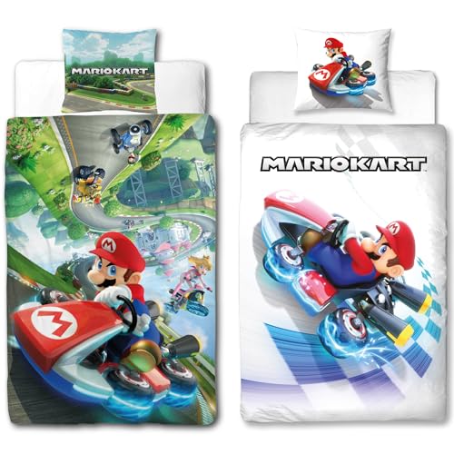 Cama de Mario Kart 135x200 de algodón con cremallera para niños 2