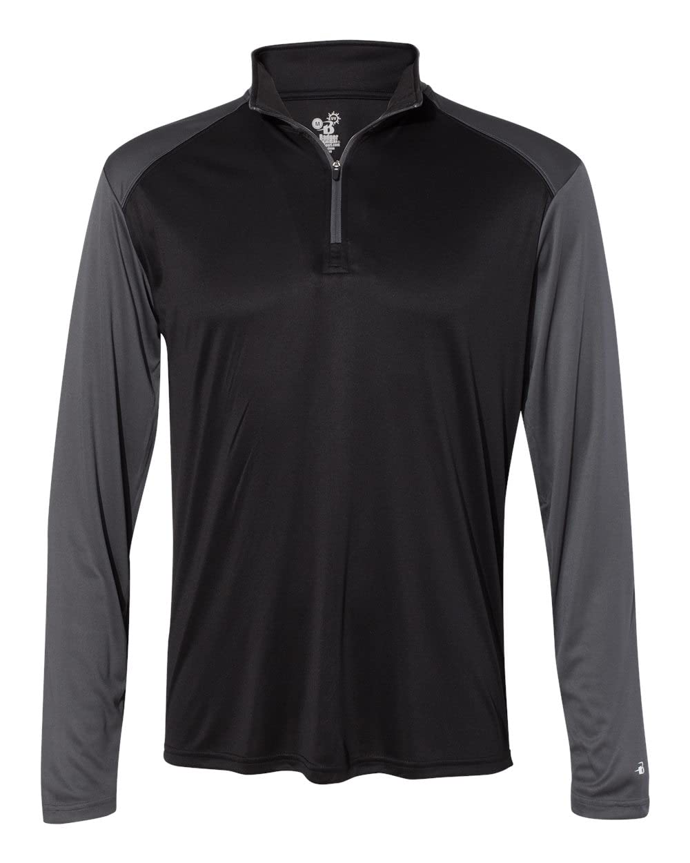 Ultimate SoftLock™ Sport Quarter-Zip XS Black/ Graphite by Badger – X-Small, Polyester, Black/Graphite, Model 4006