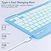 FUWANG for iPad A16 11th 10th Generation Case with Keyboard, Magnetic Detachable 7-Color Backlit Folio Cover Keyboard Case for iPad (A16) 11th 11 inch/10th Gen 10.9 inch with Pencil Holder, Blue