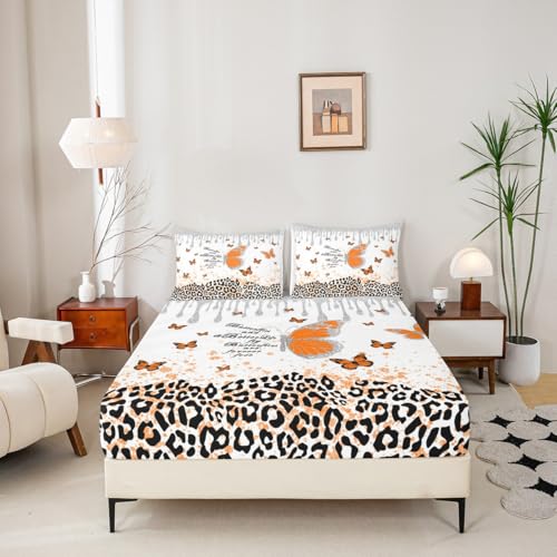 Linge de lit léopard orange pour transformer une chambre d'ado avec drap-housse brillant - 6
