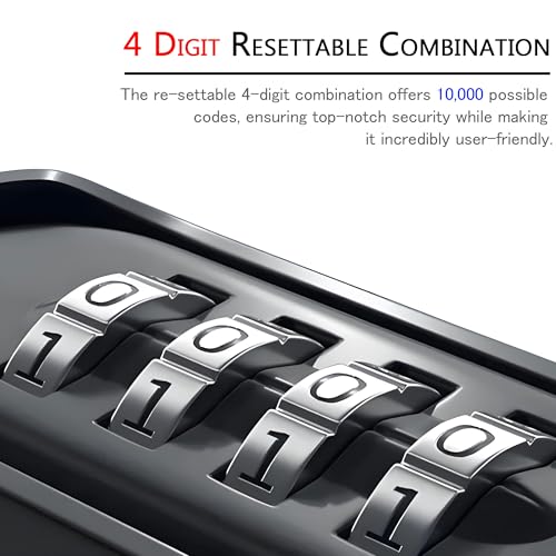 2 Set of Door Latch Hasp & Combination Padlock,4 Digit Combination Rust-Proof Padlock with 180-Degree Stainless Steel Garden Gate Hasp Lock,for Shed Door Wooden Gate Storage Box(Black 4 inch) - Image 2