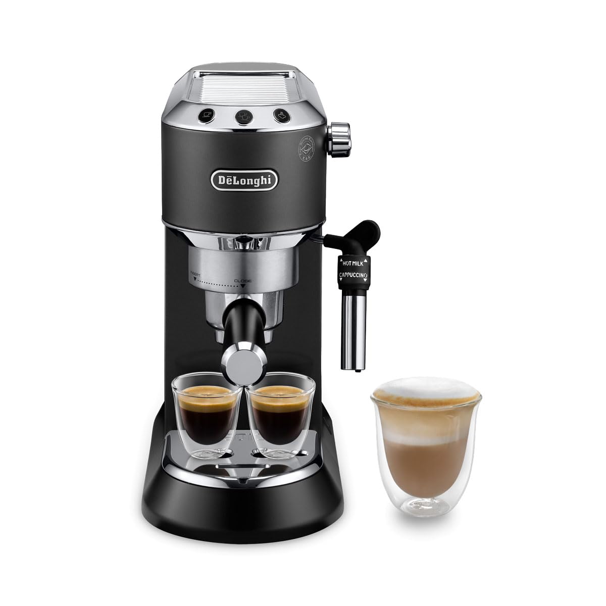 Delonghi Dedica Style EC685BK Cafetera Espresso Manual con Función Flow Stop + Molinillo De Regalo