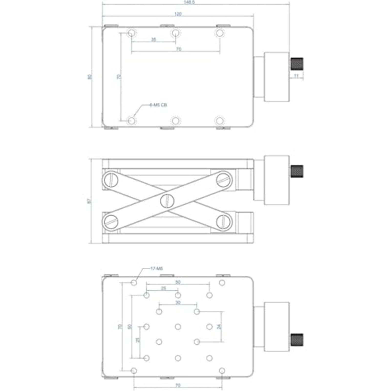 Manueller optischer Aufzug für Laborgebrauch, ZAxis Schiebe-Aufzugsplattform, maximale Höhe 55 mm, langlebig, schwarz, Aluminiumlegierung, Präzisions-Laborausrüstung für Forschung und Experimente