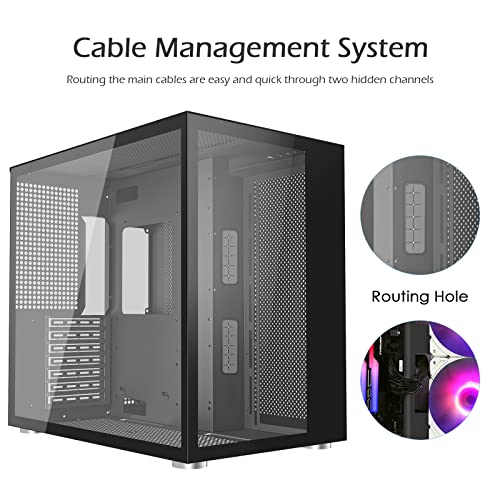 Szd S580 Atx Mid-Tower Pc Gaming Case, Front I/O Usb Type-C Port, Dual Tempered Glass Side Panel, Magnetic Design Dust Filter, Water-Cooling Ready (Black) #TOP5