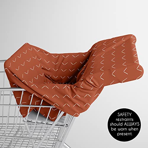 Image of Sweet Jojo Designs Orange Boho Arrow Boy Girl Infant Baby Car Seat Cover Nursing Breastfeeding Shopping Cart Stroller Canopy Rust Modern Bohemian Gender Neutral Farmhouse Southwest Arrows Diamond Tuft