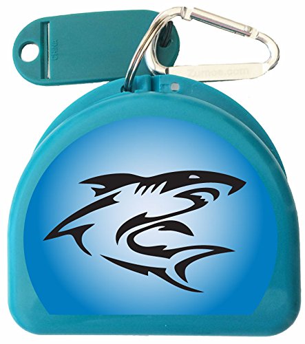 Zumoe Mouth Guard Case - Shark, Red, Multi-Sport (Lacrosse, Soccer, Field Hockey, Martial Arts, Football), Kid, BPA FREE