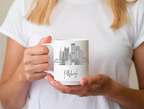 Vista 256 de TJ Originals - Taza de café Boston Massachusetts, regalo de taza de café de recuerdo de viaje turístico, taza de cerámica Skyline de 11 oz, taza