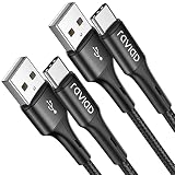 RAVIAD Câble USB C [2M, Lot de 2], Cable USB C Charge Rapide Nylon Tressé 3A Chargeur Type C pour Samsung Galaxy S21 S20 S8 S9 S10 A50 A51 A20e, Huawei P40 P30 P20, Redmi Note 10- Noir