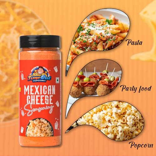 Image of Time Out Popcorn Mexican Cheese & BBQ Powder, Multi Use Seasoning For Pop corn, Snacks, Pack of 2, 100g