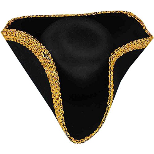 Rubies Forum Novelties Adult Deluxe Colonial Tricorn Hat - Pirate Costume Hat - Black for themed parties and Halloween2