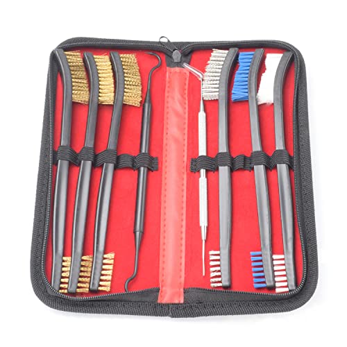 Image of Small Wire Brush Set - Brass /Stainless Steel /Nylon Brushes for Cleaning Rust Removal, Dirt, Paint Scrubbing Wire Brush Set Double-Ended Cleaning Pick (8 Pieces)