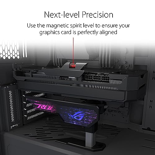 Image of ASUS ROG Herculx GPU Anti-Sag Holder, Solid Zinc Alloy Construction, Easy Toolless Installation, Included Spirit Level,Adjustable Height, Wide Compatibility,Aura Sync RGB,2 Year Warranty (Pack of 9)