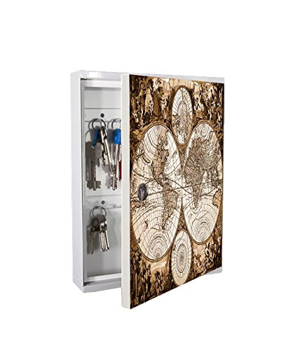 Alubox My Board with 16 Hooks for Keys Steel, White/Multicolour, 5 X 24.5 X 31.5 cm, White/Multicolor, 5x24.5x31.5 cm - Image 3