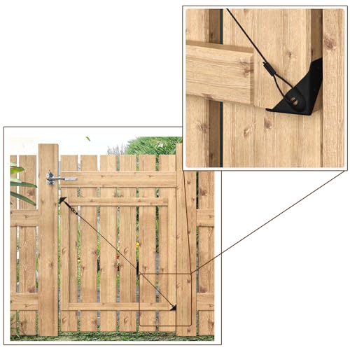 Young Wolf Legierter Stahl, der Anti-Sag Garten Tür Tor Kabel Kits für Outdoor Holz Zaun Tor Unterstützung (1, Schwarz)