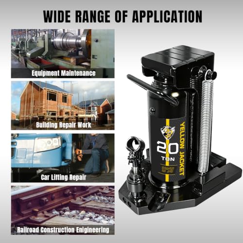 Image of YELLOW JACKET Toe Jack, 20T /10T Low Profile Hydraulic Jack, Heavy Duty Claw Jack