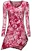HIMONE Womens Long Sleeve Handkerchief Hemline Tunic Top Peachblow Large