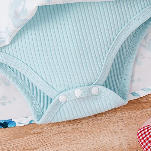 Rosebear Baby Girl Clothes Outfit Newborn Short Sleeve Romper Floral Suspender Dress With Headband Summer Infant Skirt Set 0-3 Months #TOP5