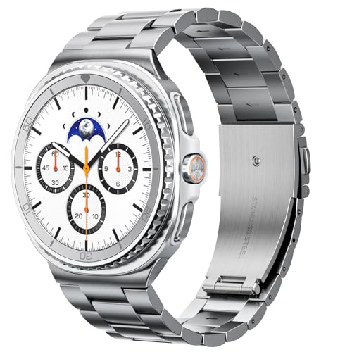 Image of SPGUARD Metal Band for Samsung Galaxy Watch 9 /8 40mm /44mm /8 Classic 46mm | Stainless Steel, No Gap Design, Business & Casual Style, for Wrist 6.3 inch-9.25 inch,Strap for Men Women, Not for Other Models
