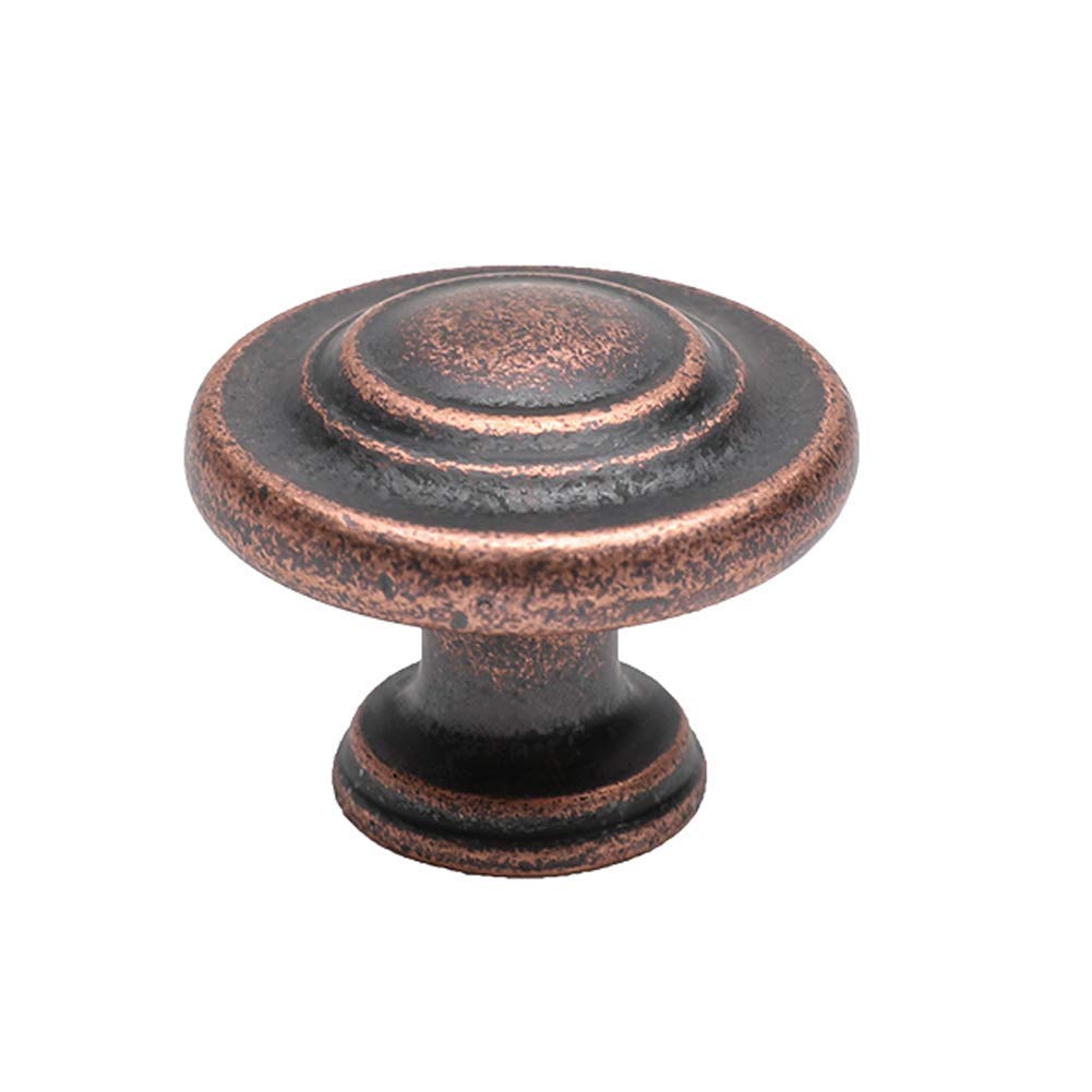HARPOON Hardware Cabinet Drawer Knob 1-1/4‘’ Inch,Straight Top Ring Cabinet Drawer Round Pulls,10- Pack Antique Copper