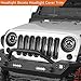 Hooke Road Matte Black Headlight Bezels Headlight Cover Trim for 2007-2015 Jeep Wrangler JK & Wrangler Unlimited