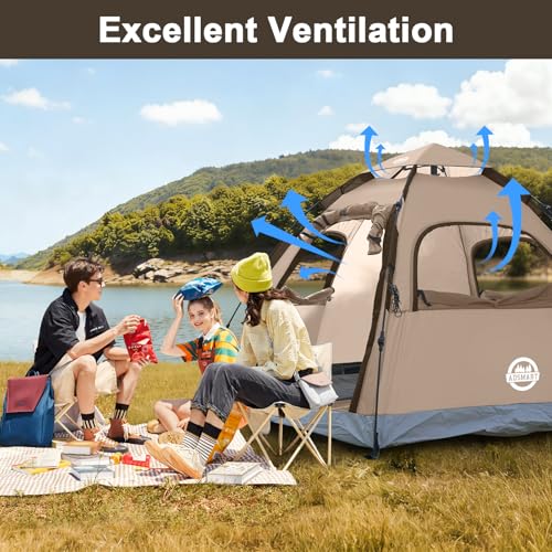 ADSMART Toldo Instantáneo para Camping 3 Personas Impermeable Fácil Instalación miniatura 6
